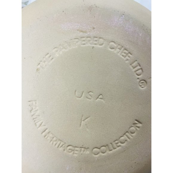 Pampered Chef Family Heritage Stoneware USA Large Heavy 12" Mixing & Baking Bowl - Picture 8 of 8